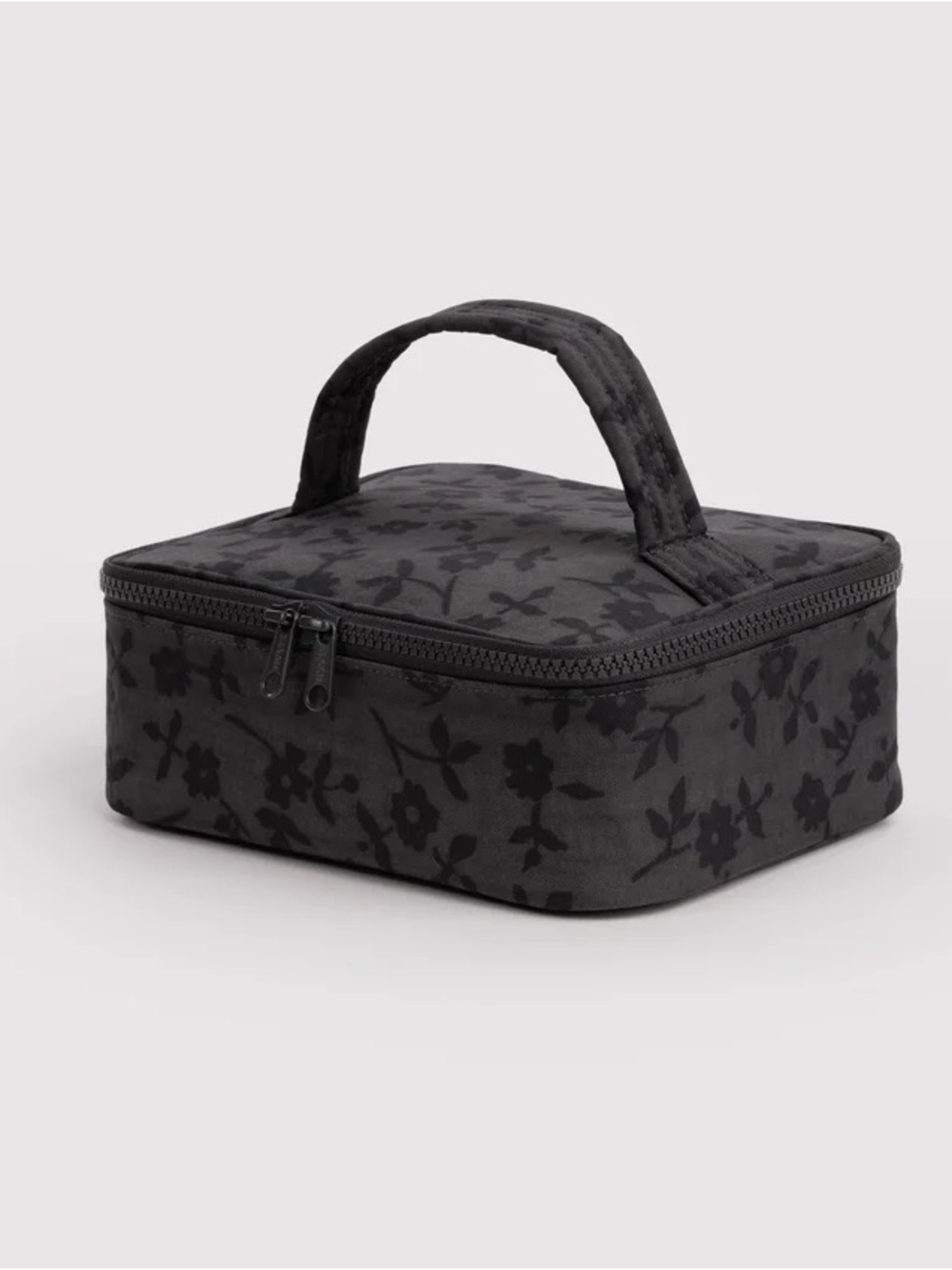 Baggu Small Cosmetic Case in Charcoal Ditsy, NEW